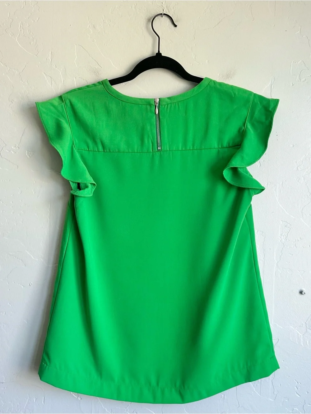 J. Crew Women’s Bright Green Flutter Sleeve Blouse Top Size 6 Office Work Preppy
